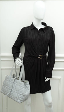 Christian Dior Stone Grey Macrocannage Toujours Medium Bag