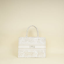 Christian Dior Bicolor Toile de Jouy Book Tote Medium Bag With MU Initials