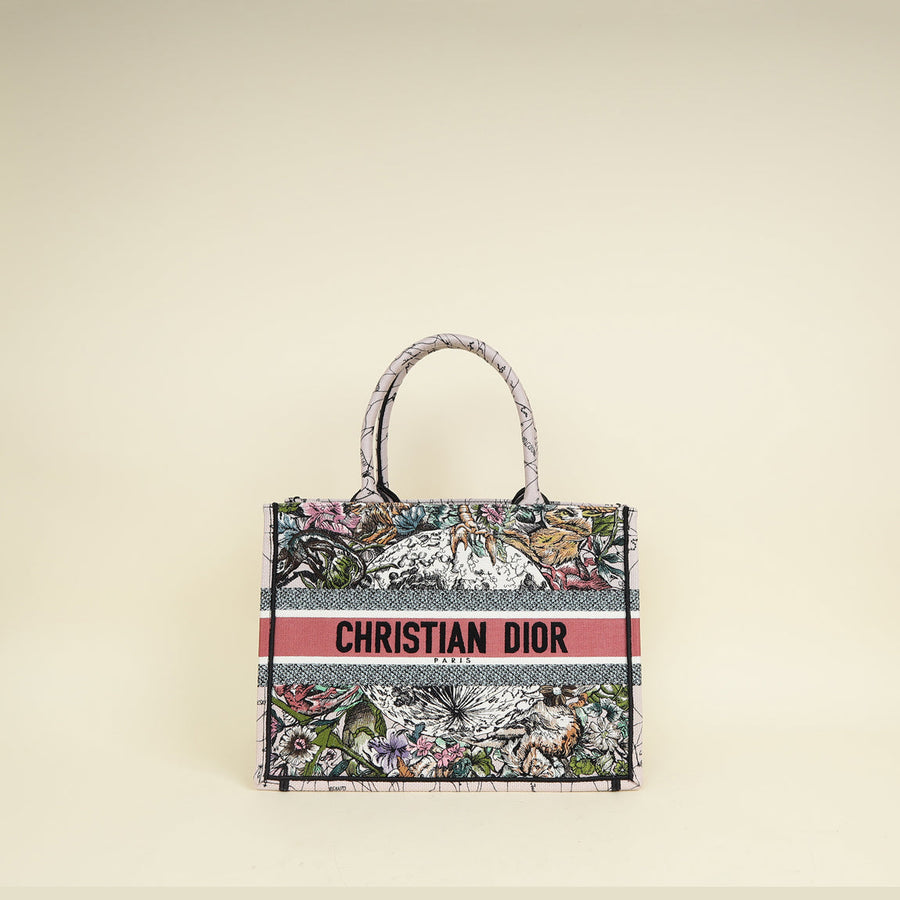 Christian Dior Multicolor Constellation Embroidery Book Tote Medium Bag w/USH Initials