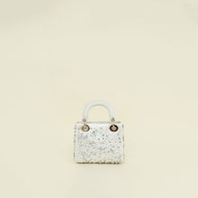 Christian Dior White Crystal & Pearl Embroidered Chain Mini Lady Dior Bag