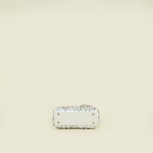 Christian Dior White Crystal & Pearl Embroidered Chain Mini Lady Dior Bag