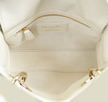 Christian Dior White Crystal & Pearl Embroidered Chain Mini Lady Dior Bag