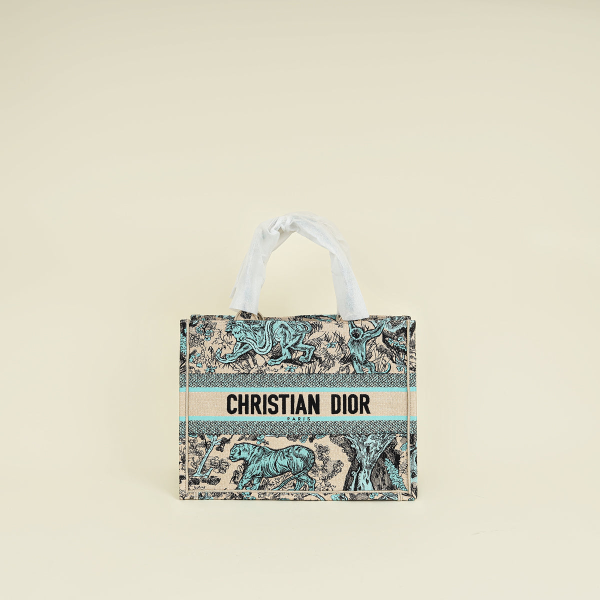 Christian Dior Bicolor Toile De Jouy Sauvage Book Tote Medium Bag