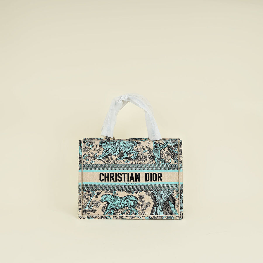 Christian Dior Bicolor Toile De Jouy Sauvage Book Tote Medium Bag