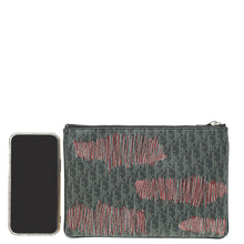 Christian Dior Dark Grey Oblique Zip Pouch