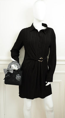 Christian Dior So Black Ultramatte Lady Dior Mini Chain Bag W/ Twilly