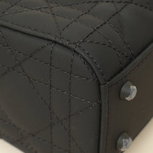 Christian Dior So Black Ultramatte Lady Dior Mini Chain Bag W/ Twilly