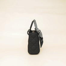 Christian Dior So Black Ultramatte Lady Dior Mini Chain Bag W/ Twilly