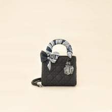 Christian Dior So Black Ultramatte Lady Dior Mini Chain Bag W/ Twilly