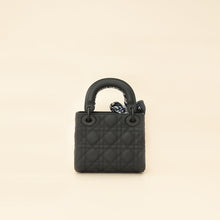 Christian Dior So Black Ultramatte Lady Dior Mini Chain Bag W/ Twilly