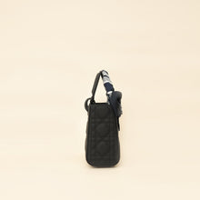 Christian Dior So Black Ultramatte Lady Dior Mini Chain Bag W/ Twilly