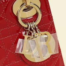 Christian Dior Cherry Red Lady Dior Mini Chain Bag W/ Twilly