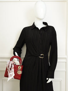 Christian Dior Cherry Red Lady Dior Mini Chain Bag W/ Twilly