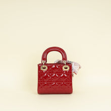 Christian Dior Cherry Red Lady Dior Mini Chain Bag W/ Twilly