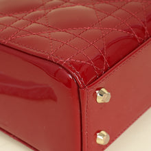 Christian Dior Cherry Red Lady Dior Mini Chain Bag W/ Twilly