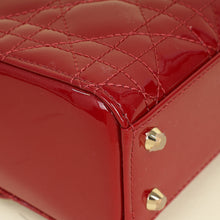 Christian Dior Cherry Red Lady Dior Mini Chain Bag W/ Twilly