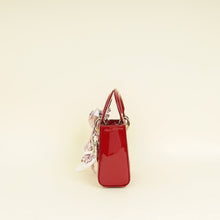 Christian Dior Cherry Red Lady Dior Mini Chain Bag W/ Twilly