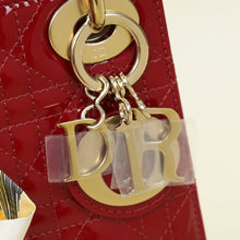 Christian Dior Red Lady Dior Mini Chain Bag w/ Twilly