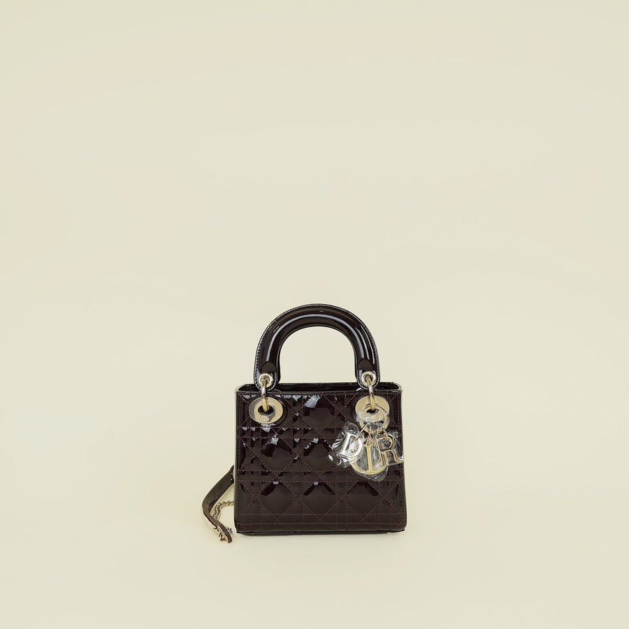 Christian Dior Plum Chain Mini Lady Dior Bag