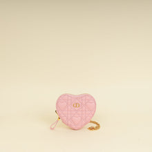 Christian Dior Pale Pink Dioramour Dior Caro Heart Pouch with Chain