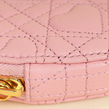 Christian Dior Pale Pink Dioramour Dior Caro Heart Pouch with Chain
