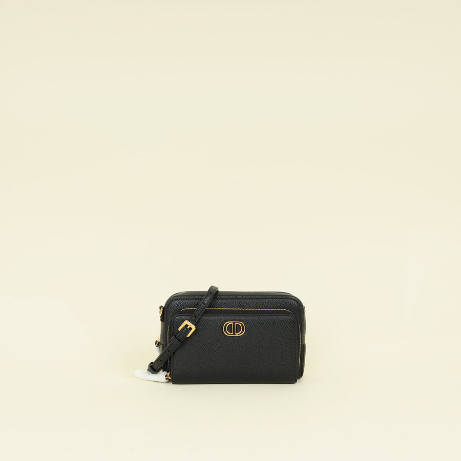 Christian Dior Black Caro Double Pouch Camera Bag