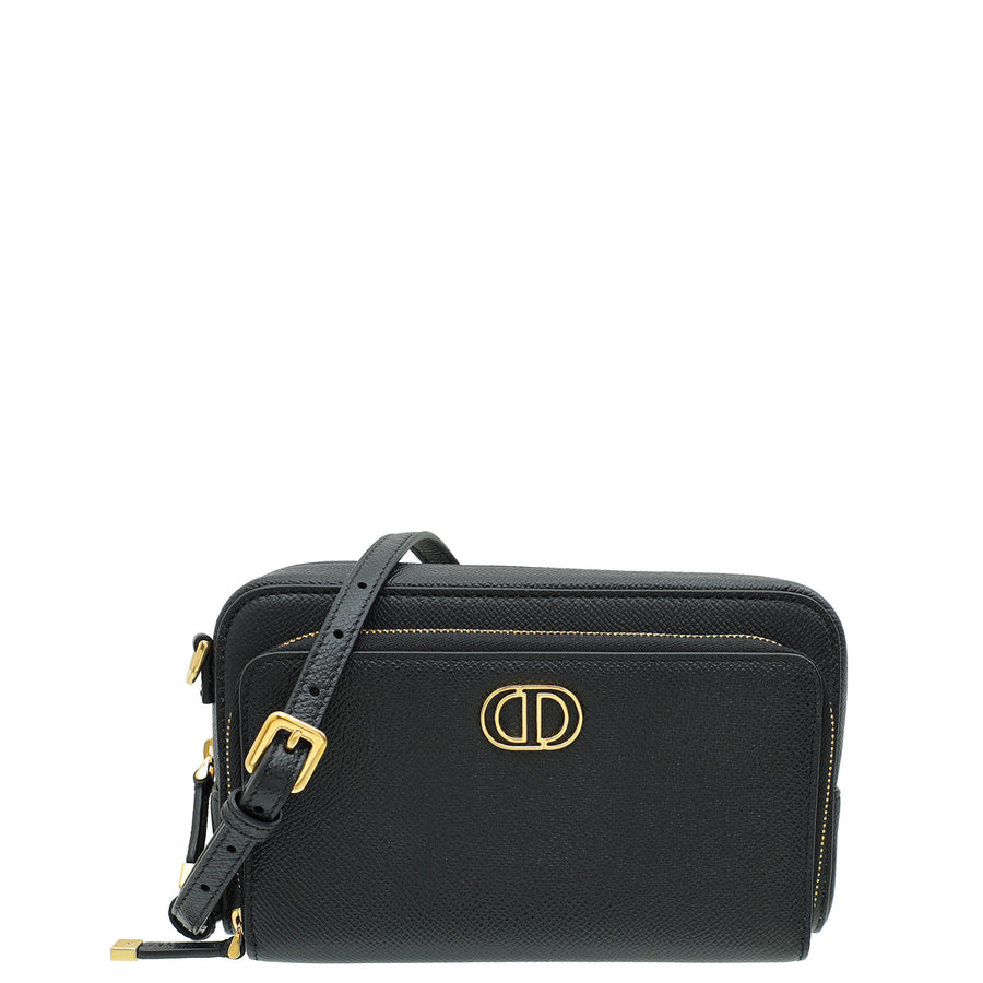 Christian Dior Black Caro Double Pouch Camera Bag
