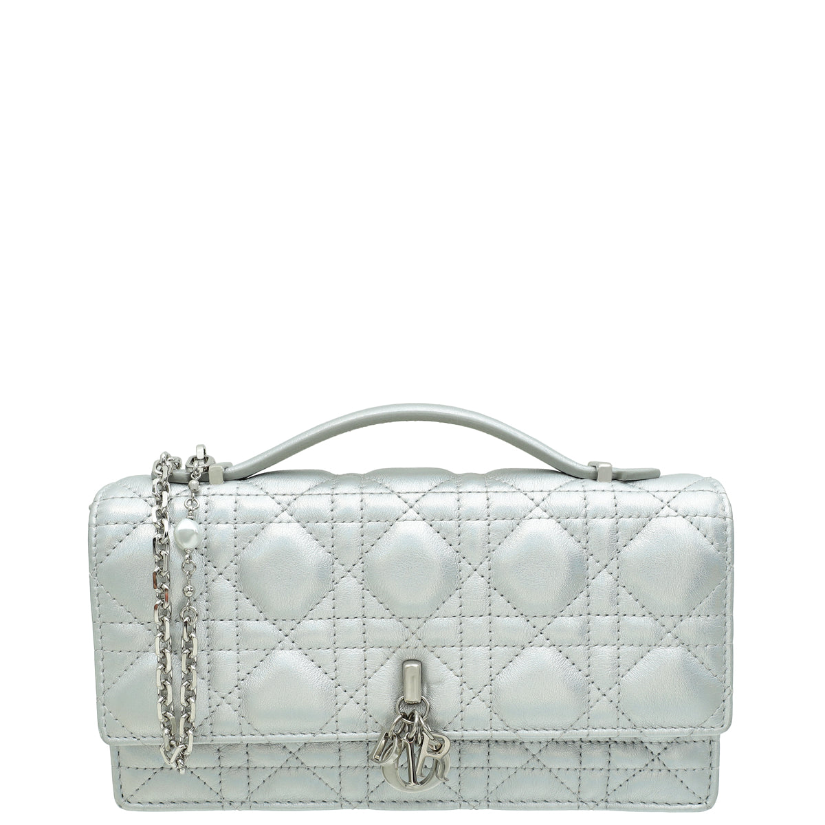 Christian Dior Iridescent Metallic Silver My Dior Cannage Mini Bag