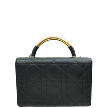 Christian Dior Black Ange Macrocannage Medium Top Handle Bag
