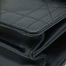 Christian Dior Black Ange Macrocannage Medium Top Handle Bag