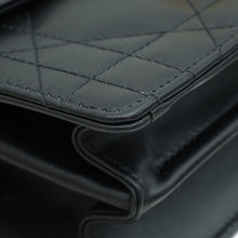 Christian Dior Black Ange Macrocannage Medium Top Handle Bag