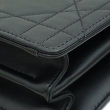 Christian Dior Black Ange Macrocannage Medium Top Handle Bag