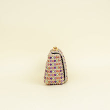 Christian Dior Gold Multicolor Caro Embellished Small Flap Bag