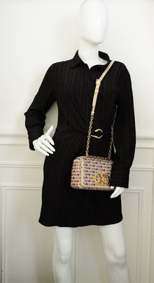 Christian Dior Gold Multicolor Caro Embellished Small Flap Bag
