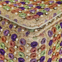 Christian Dior Gold Multicolor Caro Embellished Small Flap Bag