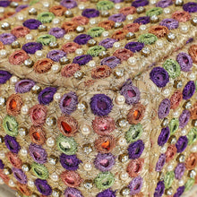 Christian Dior Gold Multicolor Caro Embellished Small Flap Bag