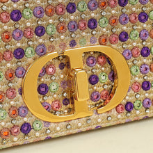 Christian Dior Gold Multicolor Caro Embellished Small Flap Bag