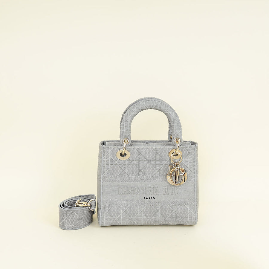 Christian Dior Gray Lady D-Lite Medium Bag