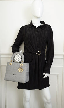 Christian Dior Gray Lady D-Lite Medium Bag