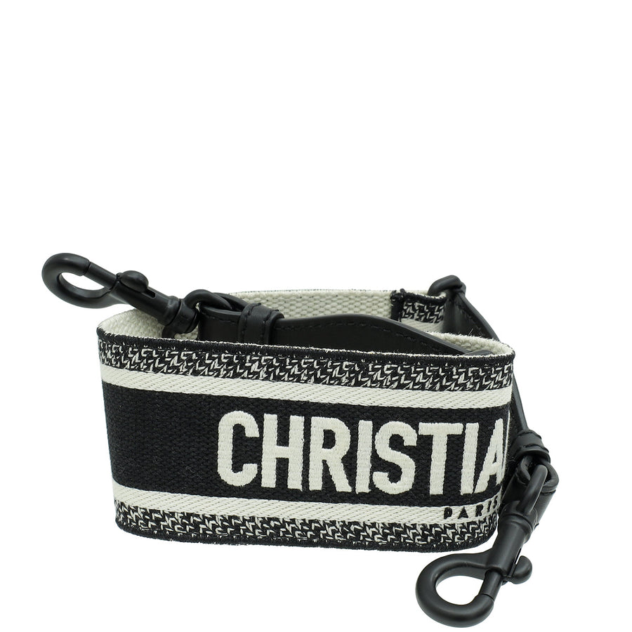 Christian Dior Bicolor Christian Dior Paris Embroidery Shoulder Strap