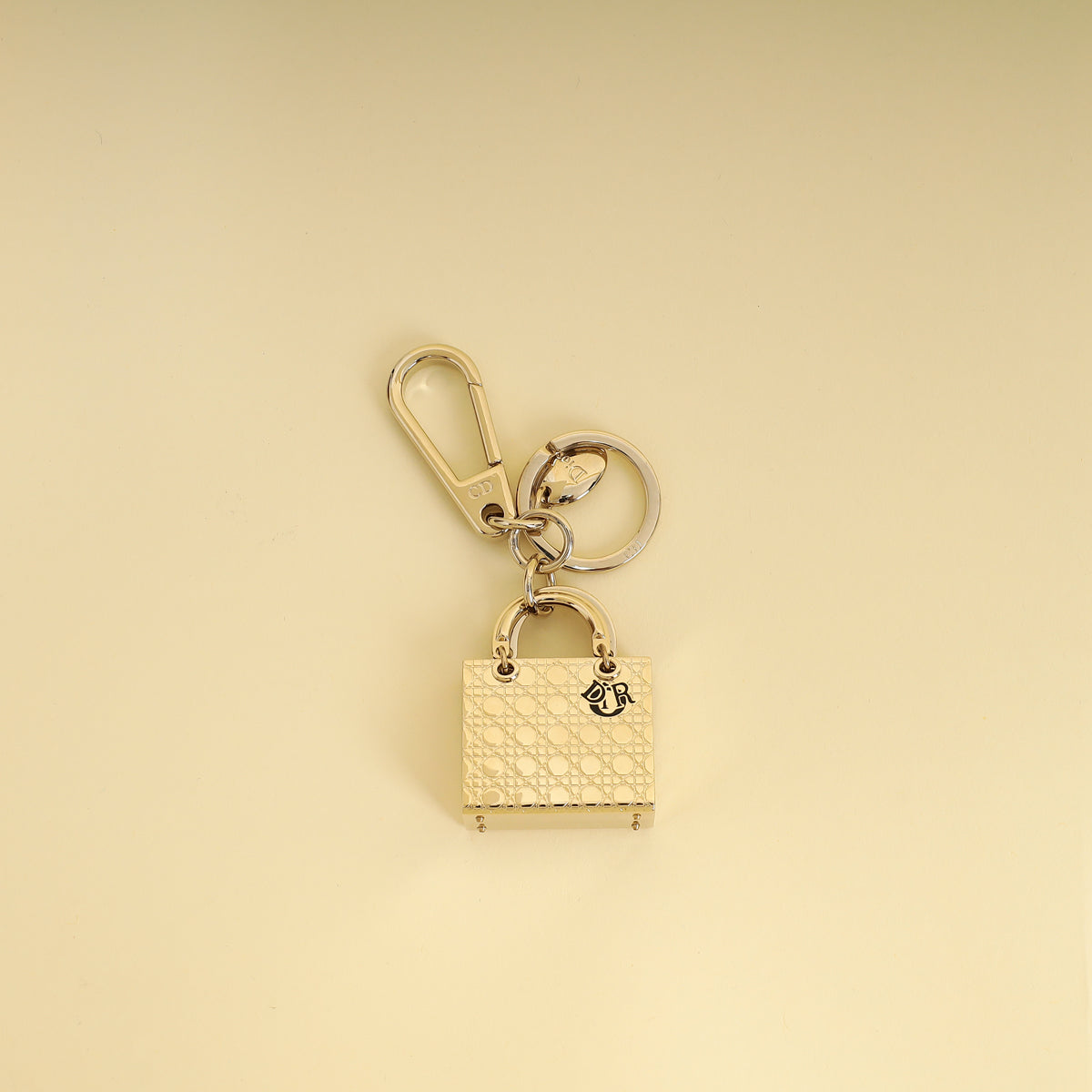 Christian Dior Gold Lady Dior Keychain Bag Charm