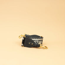 Christian Dior Black Embroidery 6cm Shoulder Strap