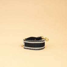 Christian Dior Black Embroidery 6cm Shoulder Strap
