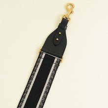 Christian Dior Bicolor "Christian Dior Paris" Embroidery Shoulder Strap
