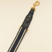 Christian Dior Navy Blue 'Christian Dior' Embroidery Adjustable Shoulder Strap