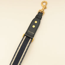 Christian Dior Navy Blue 'Christian Dior' Embroidery Adjustable Shoulder Strap