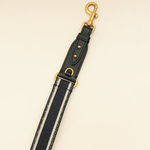 Christian Dior Navy Blue 'Christian Dior' Embroidery Adjustable Shoulder Strap