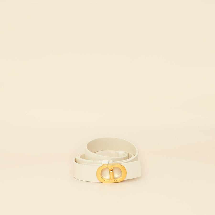 Christian Dior White 30 Montaigne Avenue Belt