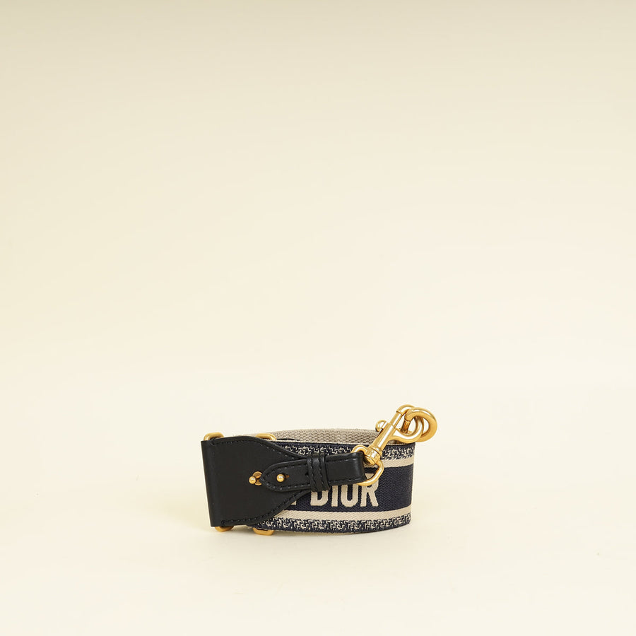 Christian Dior Black Christian Dior Paris Embroidery Shoulder Strap