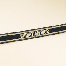 Christian Dior Navy Blue Jacquard Logo Oblique CD Waist Belt